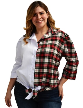 Blusa camisera Roman Fashion manga 3/4 para mujer