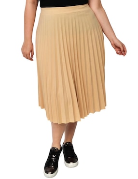 Falda midi Roman Fashion cintura alta