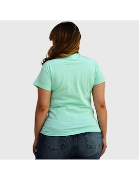 Playera manga corta Roman Fashion cuello redondo para mujer