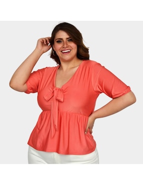 Blusa Roman Fashion manga corta para mujer