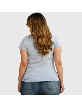 Playera manga corta Roman Fashion cuello redondo para mujer