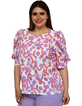 Blusa Roman Fashion manga corta para mujer