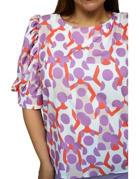 Blusa Roman Fashion manga corta para mujer