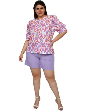Blusa Roman Fashion manga corta para mujer