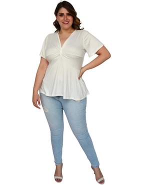 Blusa Roman Fashion manga corta para mujer