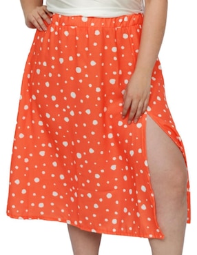 Falda midi Roman Fashion cintura alta