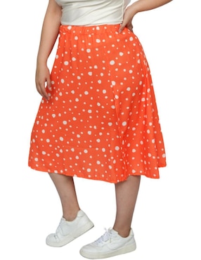 Falda midi Roman Fashion cintura alta
