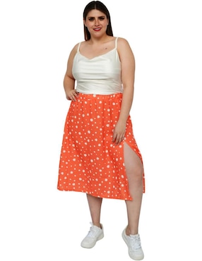 Falda midi Roman Fashion cintura alta