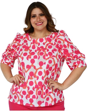 Blusa Roman Fashion manga corta para mujer