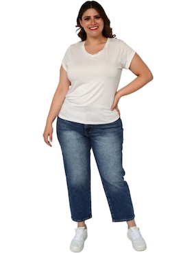 Playera manga corta Balam cuello v para mujer