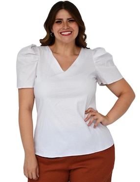 Blusa Roman Fashion Manga Corta Para Mujer