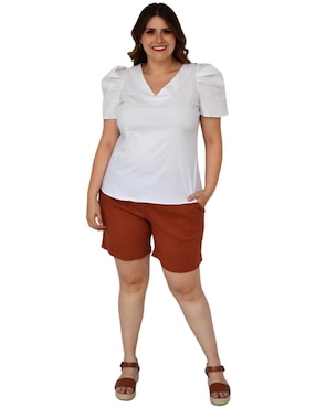 Blusa Roman Fashion manga corta para mujer