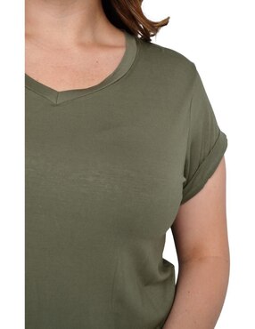 Playera manga corta Balam cuello v para mujer