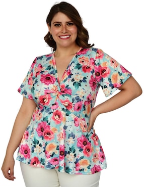 Blusa Roman Fashion manga corta para mujer