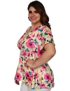 Blusa Roman Fashion manga corta para mujer
