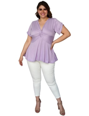 Blusa Roman Fashion manga corta para mujer