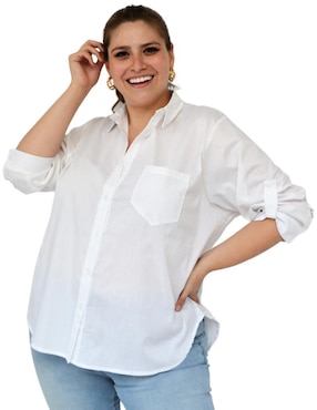 Blusa camisera Roman Fashion manga 3/4 para mujer