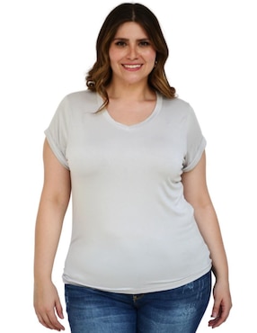 Playera manga corta Balam cuello v para mujer