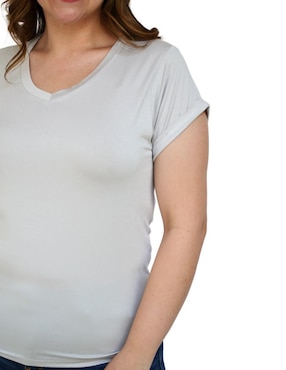 Playera manga corta Balam cuello v para mujer
