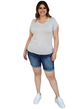 Playera manga corta Balam cuello v para mujer