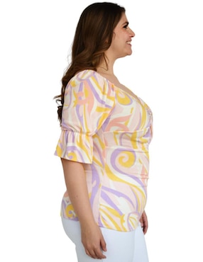 Blusa Roman Fashion manga 3/4 para mujer