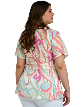 Blusa Roman Fashion manga corta para mujer