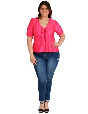 Blusa Roman Fashion manga corta para mujer