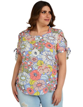 Blusa Roman Fashion manga corta para mujer