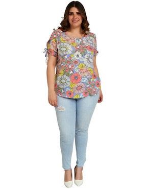 Blusa Roman Fashion manga corta para mujer