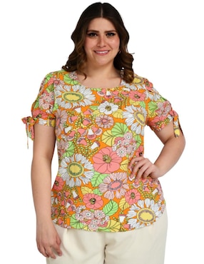 Blusa Roman Fashion manga corta para mujer