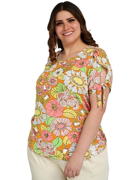 Blusa Roman Fashion manga corta para mujer