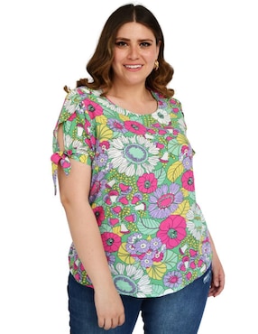 Blusa Roman Fashion manga corta para mujer