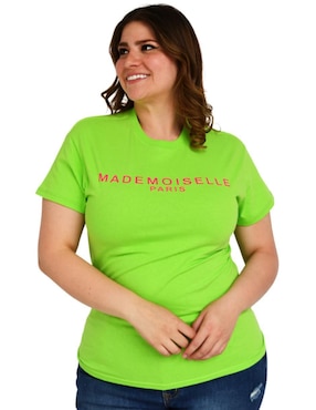 Playera manga corta Roman Fashion cuello redondo para mujer