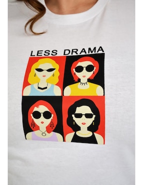 Playera manga corta Roman Fashion cuello redondo para mujer