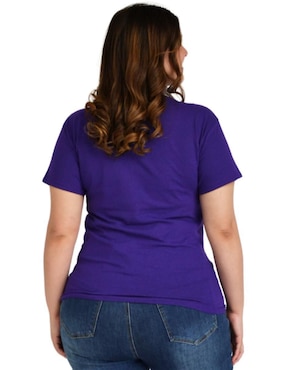 Playera manga corta Roman Fashion cuello redondo para mujer