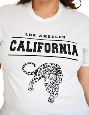 Playera manga corta Roman Fashion cuello redondo para mujer