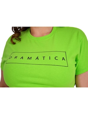 Playera manga corta Roman Fashion cuello redondo para mujer
