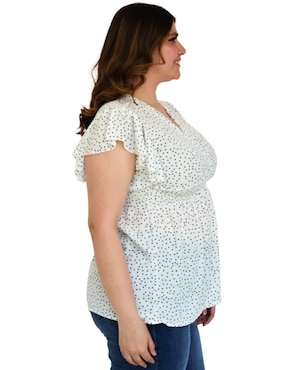 Blusa Roman Fashion manga corta para mujer