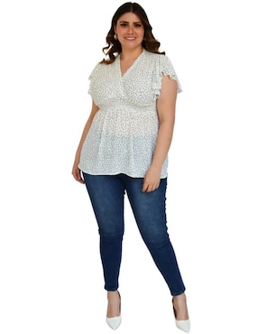 Blusa Roman Fashion manga corta para mujer