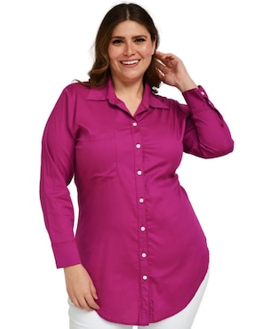 Blusa camisera Roman Fashion manga larga para mujer