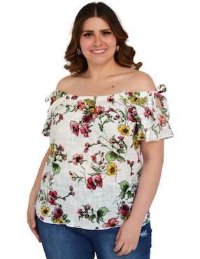 Blusa Roman Fashion manga corta para mujer