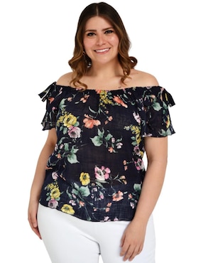 Blusa Roman Fashion manga corta para mujer