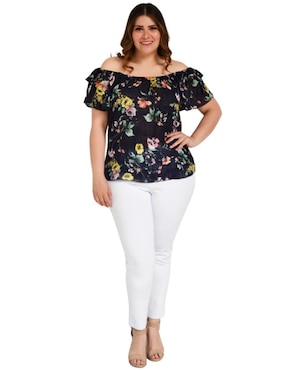 Blusa Roman Fashion manga corta para mujer