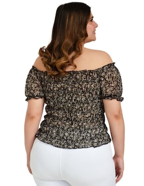 Blusa Roman Fashion manga corta para mujer
