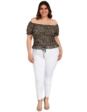 Blusa Roman Fashion manga corta para mujer