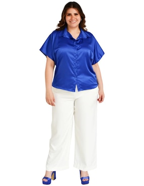 Blusa camisera Roman Fashion manga corta para mujer