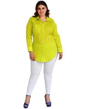Blusa camisera Roman Fashion manga larga para mujer