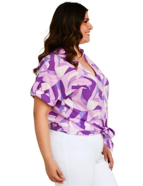 Blusa Roman Fashion manga corta para mujer