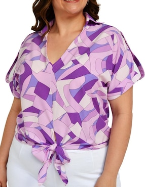 Blusa Roman Fashion manga corta para mujer