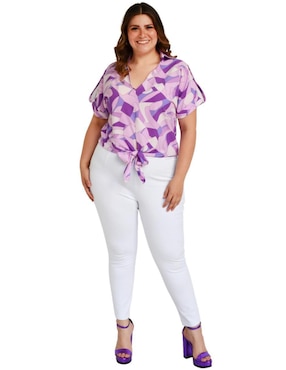Blusa Roman Fashion manga corta para mujer